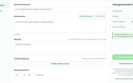 Proceso de envío de mensajes de Rocket Sender